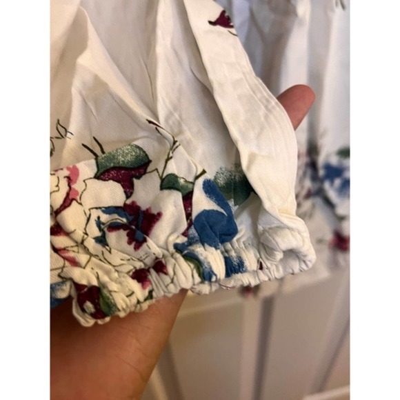 Urban Outfitters Lumiere Ivory/Red/Blue Floral Print Dress SZ M - Picture 7 of 16